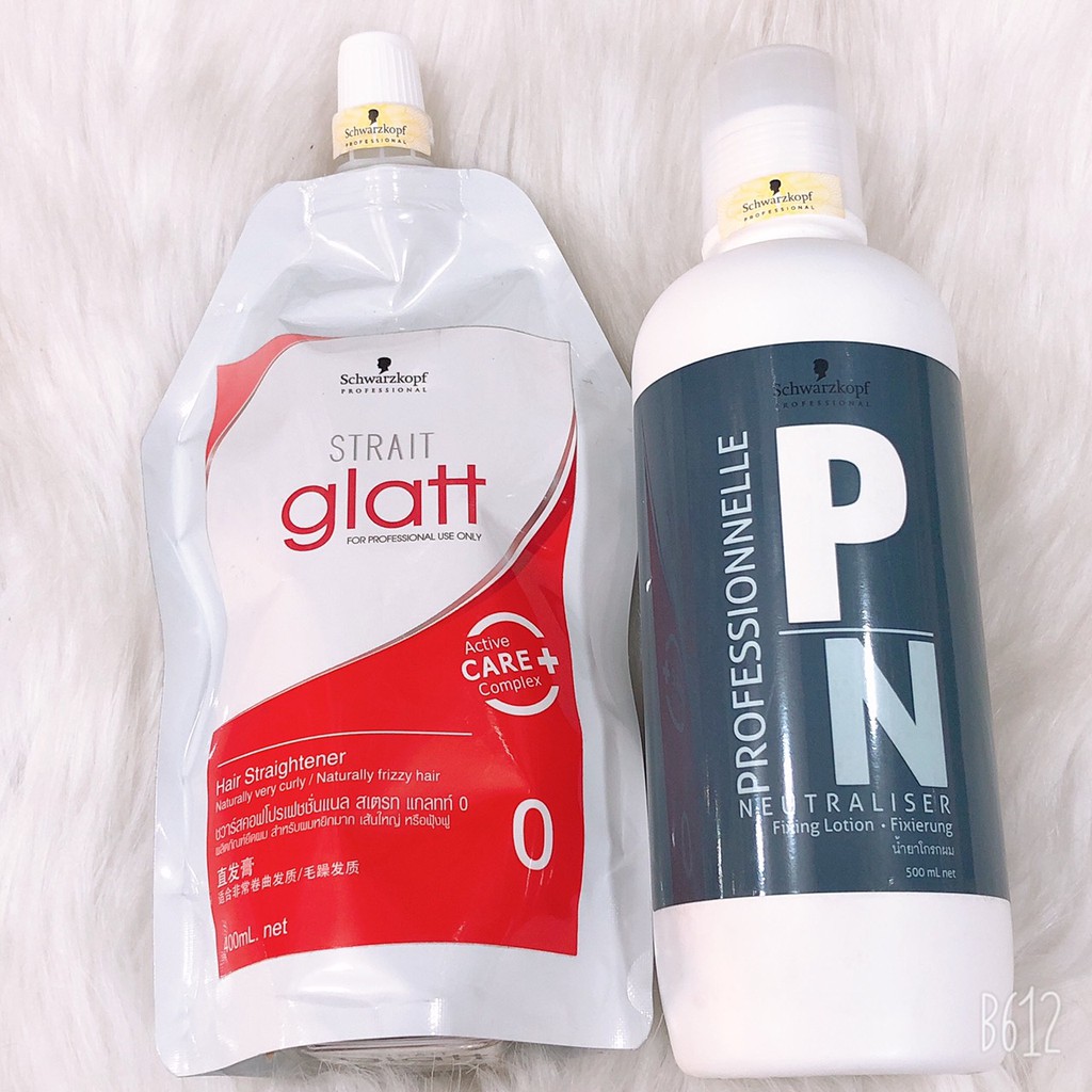 Kem uốn duỗi tóc Schwarzkopf Glatt 400ml 0,1,2. có thể tự duỗi thẳng tại nhà không cần nhiệt