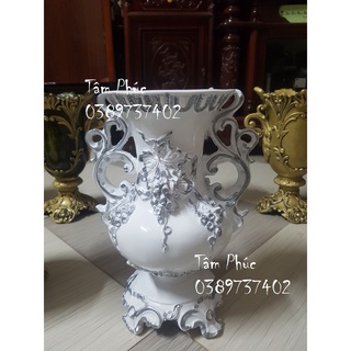 [Ảnh thật+video]Bình hoa composite cao38cm,dài 12cm, mẫu [cup 38](cắm hoa sáp, lông công, hoa lụa...)