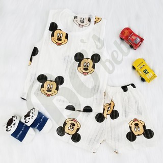 Bộ cotton giấy ba lỗ siêu thoáng mát cho bé