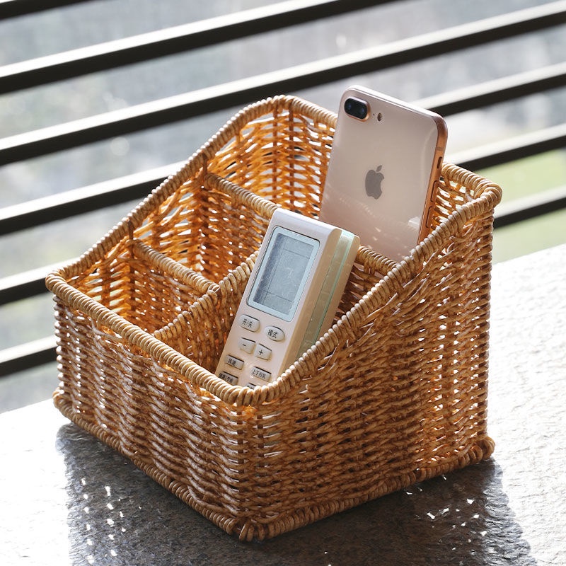 Giỏ Mây Đựng Điều Khiển Từ Xa Để Bàn Tiện Dụng