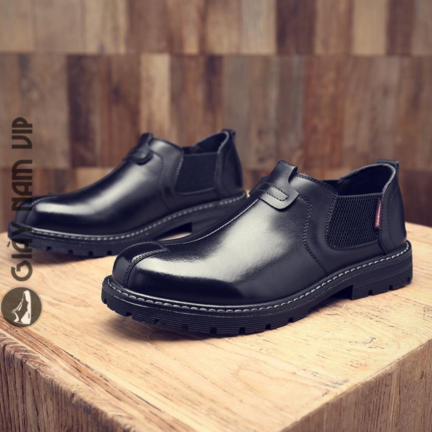 Giày Boot Nam Cổ Thấp Da Bò Cao Cấp Phong Cách GIAYNAMVIP Giày Lười Nam Đẹp Hàn Quốc GNK107 .