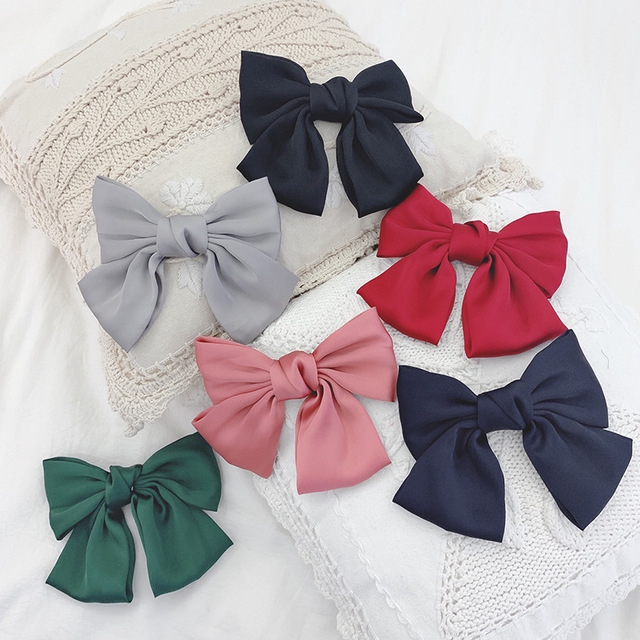 Kẹp Tóc Hình Nơ Vải Satin Thời Trang Nữ Tính
