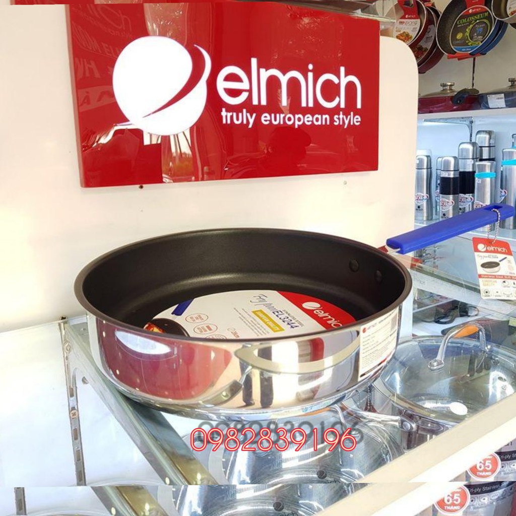 Chảo Elmich inox chống dính nhập khẩu  💕BH 5năm💕 size  26-28cm