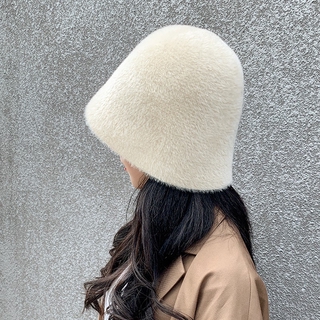 Mũ Bucket Dệt Kim Màu Sắc Đơn Giản Phong Cách Nhật Bản Thời Trang Thu Đông Cho Nữ