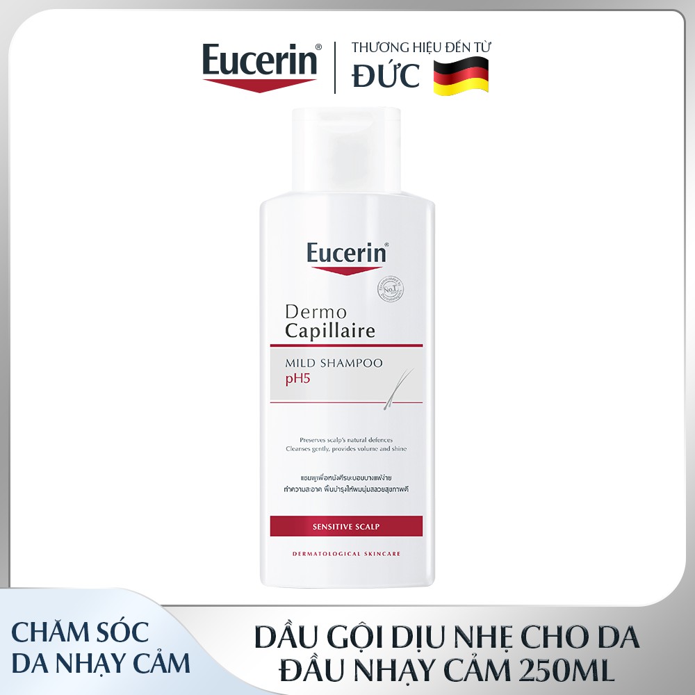 Eucerin Dầu gội pH5 dành cho da dầu nhạy cảm pH5 Mild Shampoo 250ml