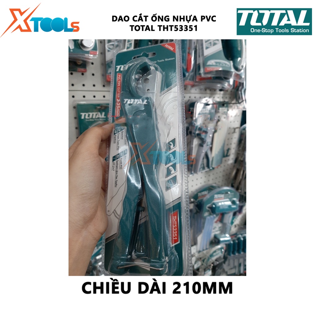 Dao cắt ống nhựa pvc Total THT53351 | Dụng cụ cắt ống nhựa PVC Chiều dài: 210mm Đường kính cắt: 3-35mm, dùng để cắt các