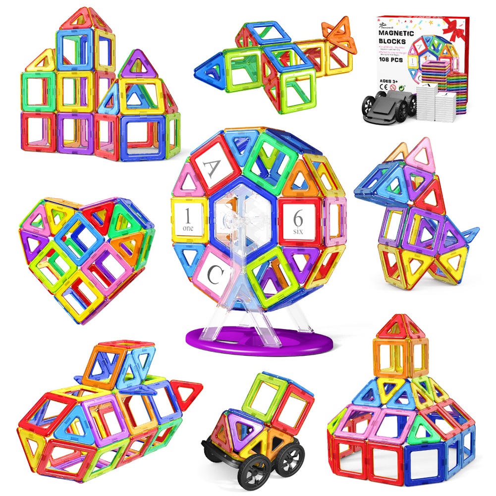 [Mã LIFETOYS1 giảm 30K đơn 99K] Bộ đồ chơi xếp hình nam châm 42/ 108/ 133 chi tiết sáng tạo cho bé