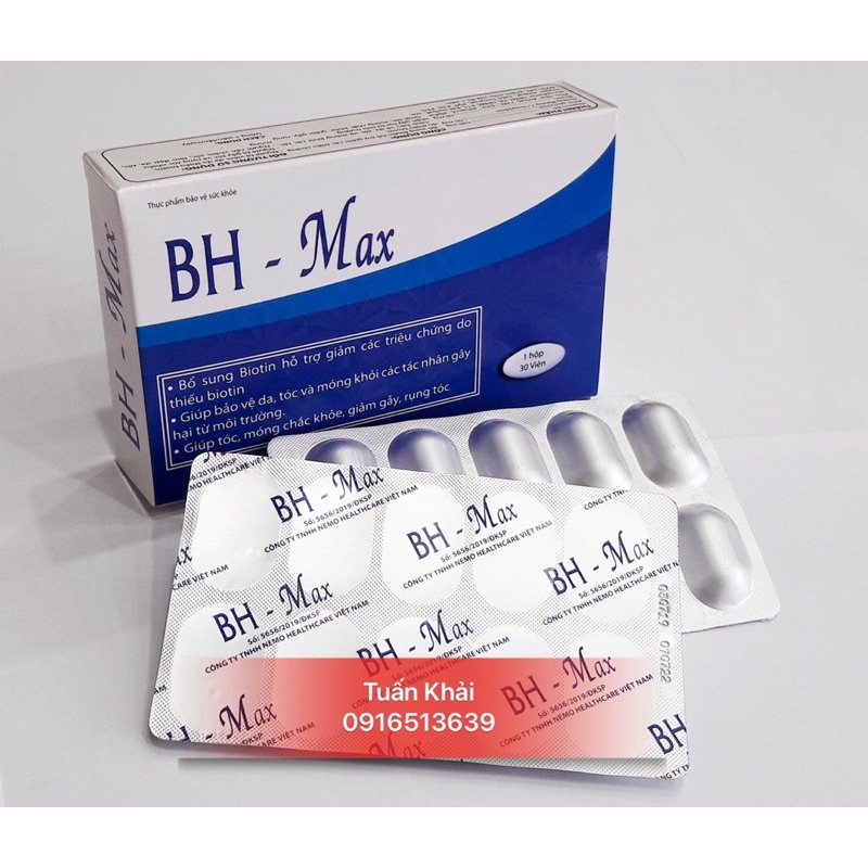 BH - Max viên uống bổ sung biotin hộp 30 viên
