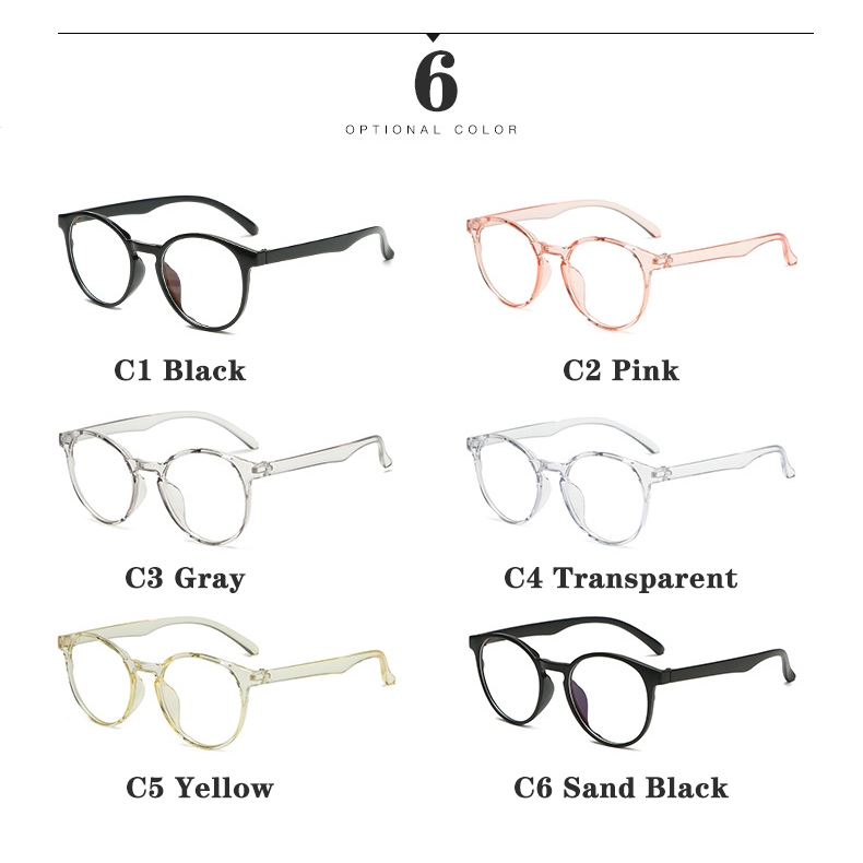 Mắt Kính Gọng Tròn Trong Suốt Phong Cách Retro