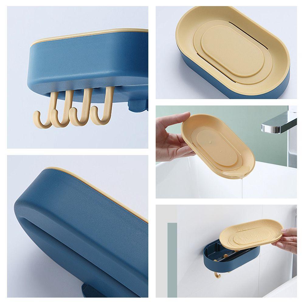 Khay Đựng Xà Phòng Gắn Tường Có Móc Treo Tiện Dụng Cho Phòng Tắm / Nhà Bếp