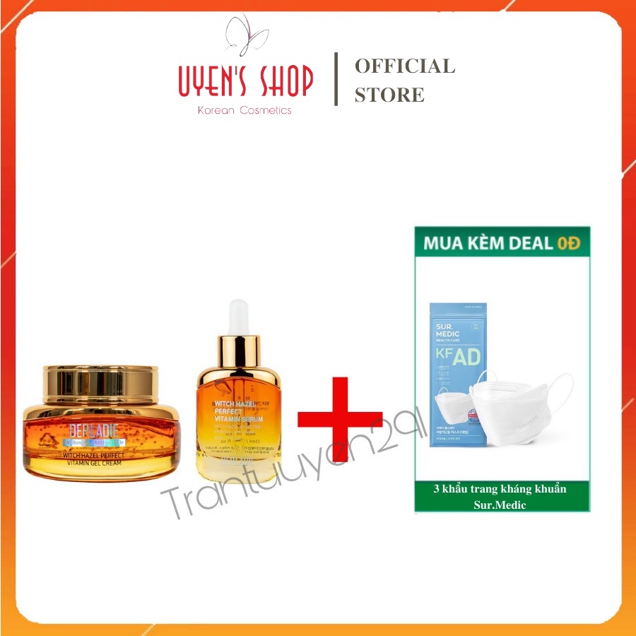 Tinh Chất/ Kem dưỡng chiết xuất cây phỉ Derladie Witch Hazel Perfect Vitamin Serum/ Gel cream