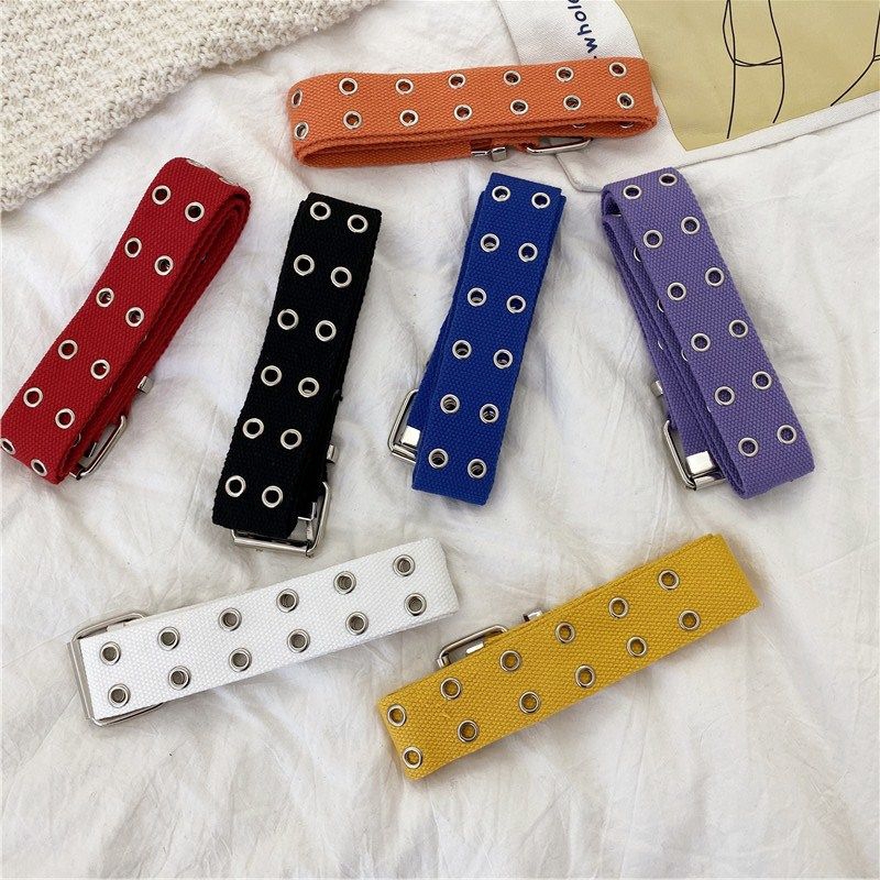 Thắt Lưng Vải Bố Phối Dây Xích Phong Cách Hip Hop