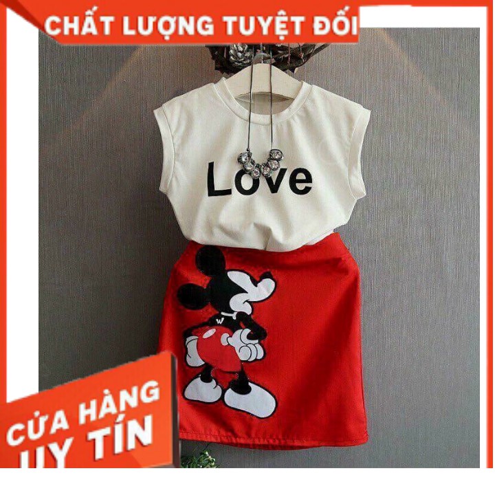 SET Váy cho Bé Gái hình Chuột Micky dạng rời