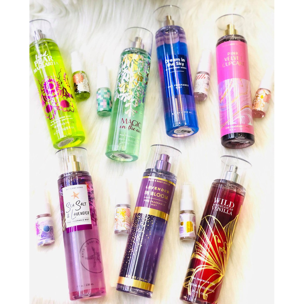 [Link 1/3-TRIAL SIZE-ĐỦ MÙI] Xịt Thơm Toàn Thân Bath And Body Works Body Mist (10ml)