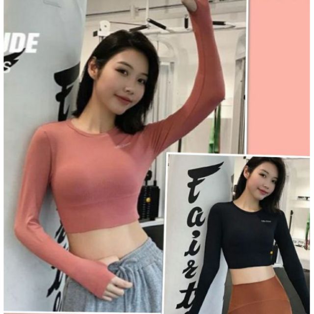 Áo tập gym croptop nữ vải dệt cao cấp