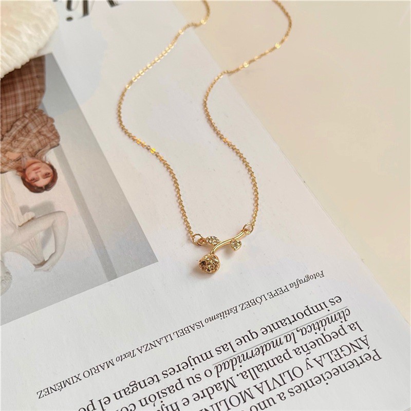Dây chuyền mặt đá thạch anh hồng cho nữ
