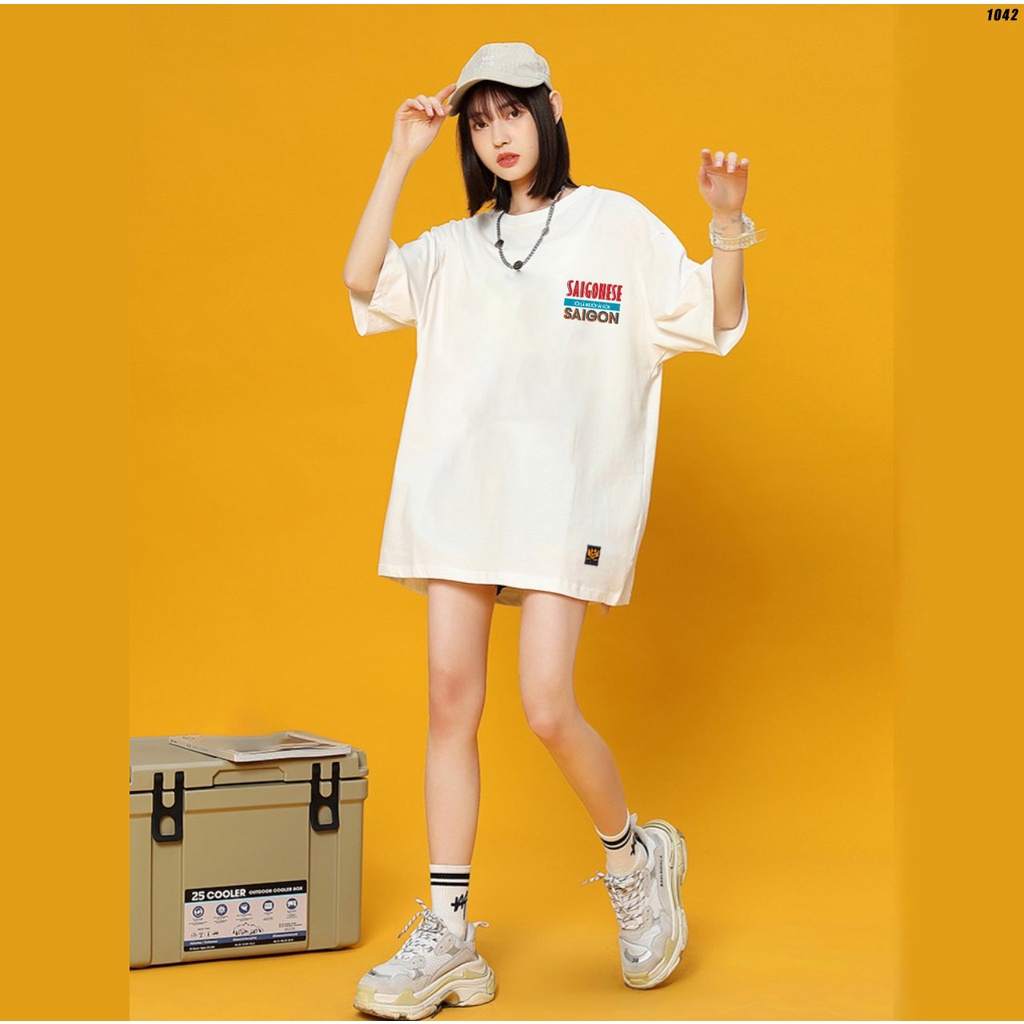 Áo thun unisex form rộng tay lỡ SAIGONESE 1042 HY KOREA