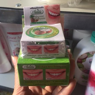 Kem tẩy trắng răng Green Herb Thái Lan 25g tặng hũ nhỏ 10g