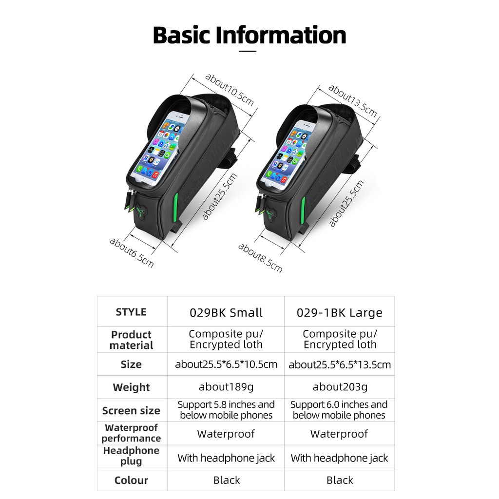 Túi đựng điện thoại Rockbros 6.5 inch chống thấm nước gắn khung xe đạp