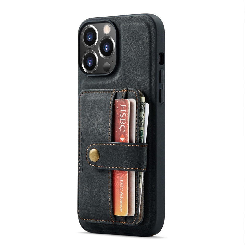 Ốp Điện Thoại Da Kèm Ví 2 Trong 1 Cho iPhone 13 Pro Max Mini Giá Đỡ