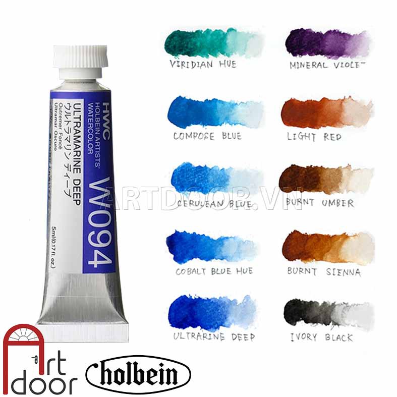 [ARTDOOR] Màu nước Tuýp HOLBEIN 5ml Lẻ (từ 060~129)