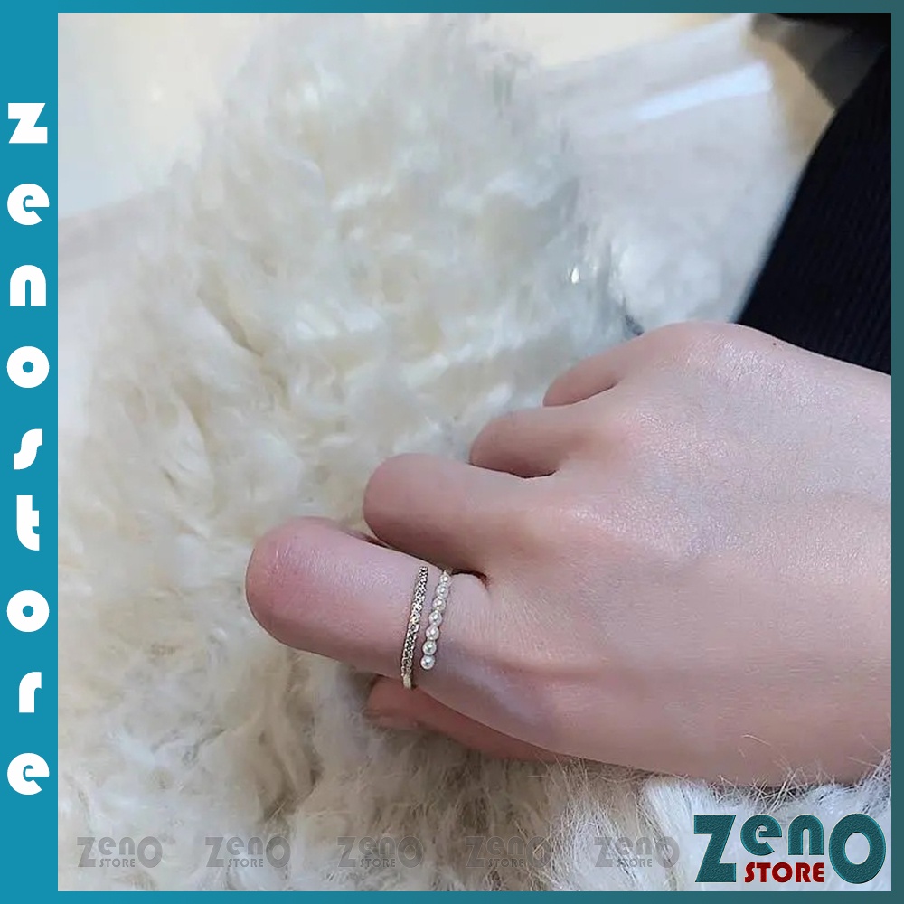 Nhẫn ZenO mạ vàng đính ngọc N05 có thể điều chỉnh độ rộng
