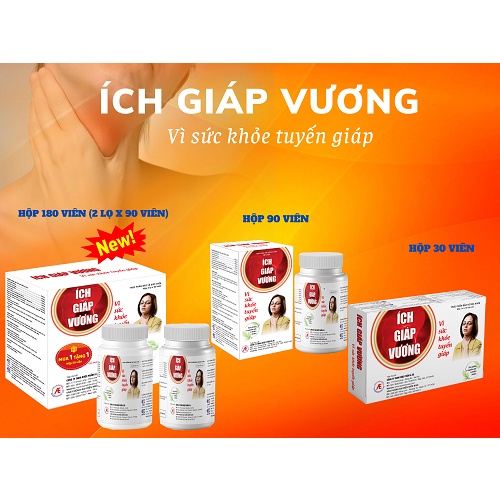 &lt;TẶNG NGAY 1 HỘP 30 VIÊN&gt; ÍCH GIÁP VƯƠNG - HỘP 180 VIÊN - HỖ TRỢ BƯỚU CỔ, TĂNG CƯỜNG CHỨC NĂNG TUYẾN GIÁP