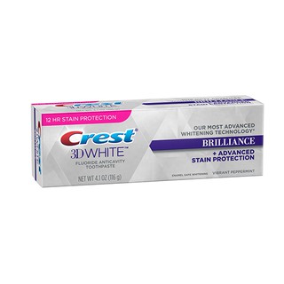 Kem đánh răng Crest 3D White Brilliance + Advanced Stain Protection