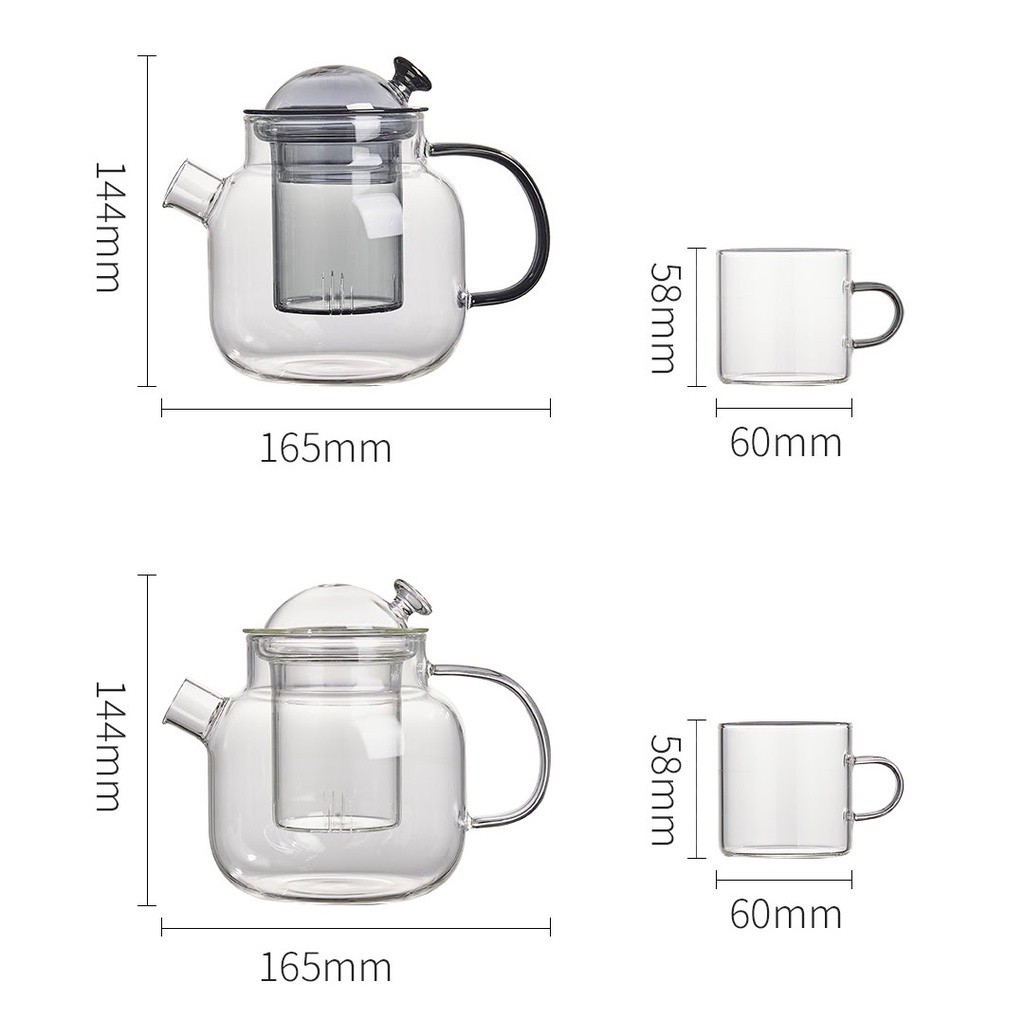 Bình pha trà thủy tinh có lõi lọc 680ml PINZTEA