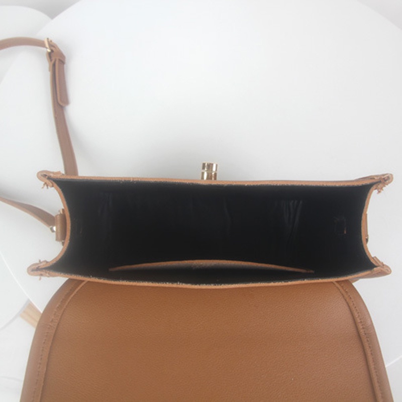 Túi đeo chéo da PU màu trơn có khóa phong cách Hàn Quốc cho nữ