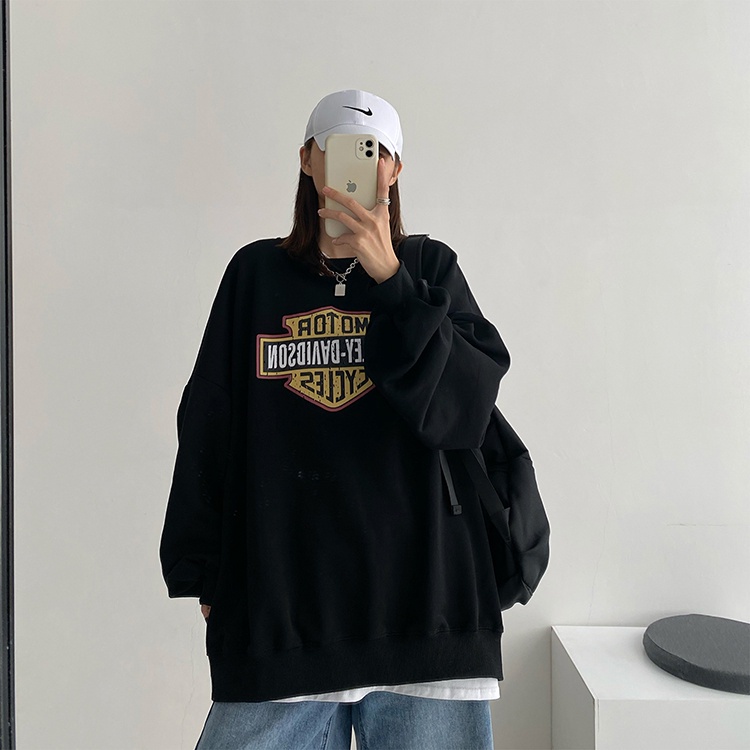 Áo sweater dáng rộng phong cách Harajuku thời trang thu đông mới cho nữ 2021