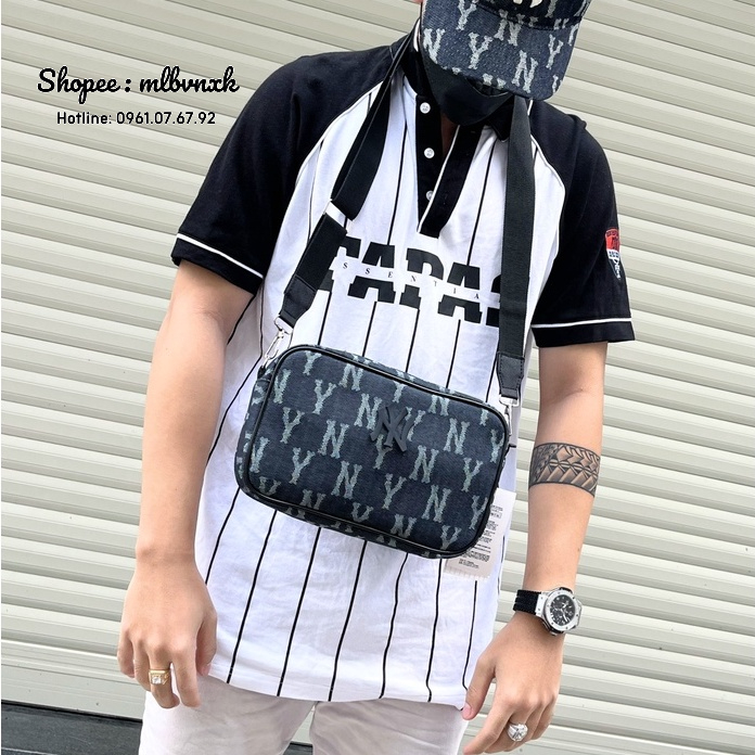 ẢNH THẬT - Túi Đeo Chéo MLB Crossbody Newyork Jean SS2022 - CROSS BODY VNXK - HÀNG XUẤT DƯ