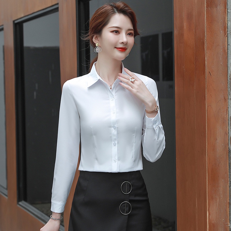 Áo sơ mi nữ công sở, sơ mi trắng dài tay mẫu cơ bản S32