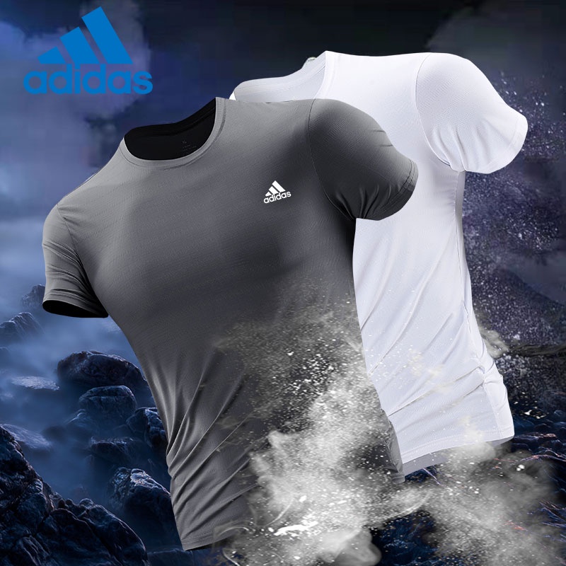 Adidas Áo Thun Thể Thao Ngắn Tay Thoáng Khí Mau Khô Cho Nam