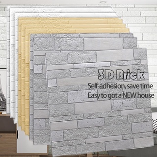 Giấy dán tường 3d dinding foam 3d gạch dán trần tường tự dính phòng ngủ nhà bếp nền phòng ngủ - phòng khách chống va chạm tường mái nhà giấy dán tường 3d giấy dán tường ding