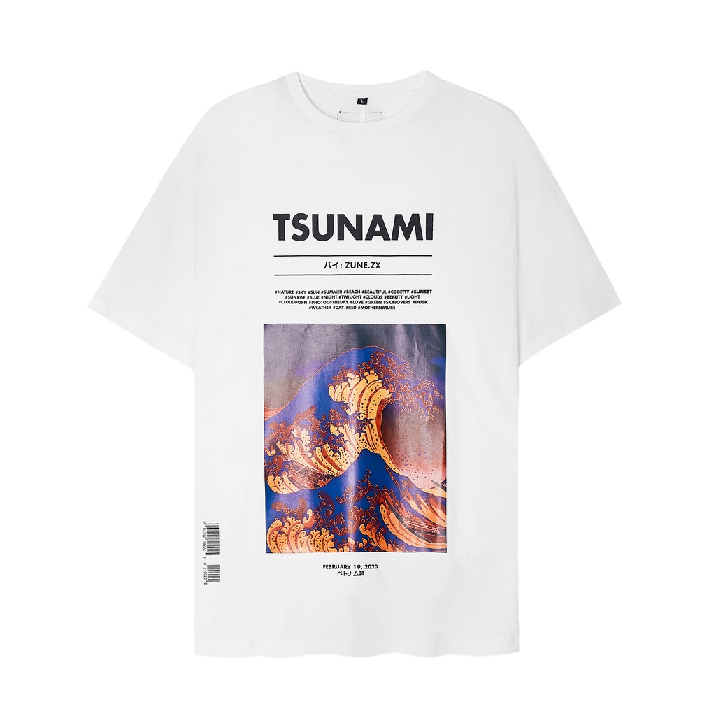 Áo thun nam nữ thiết kế TSUNAMI TEE form rộng cotton tay ngắn  -  ZUNE.ZX