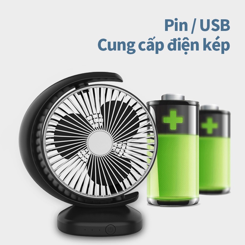 Quạt Usb Mini Để Bàn 3 Tốc Độ Tùy Chỉnh Kèm Sạc Usb Tiện Dụng