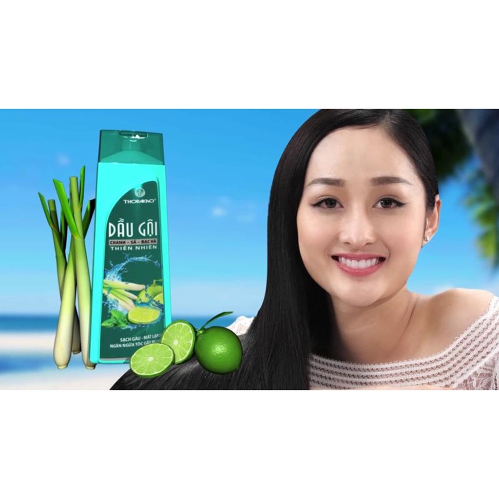 Dầu gội chanh sả bạc hà Thorakao - Sạch gàu, giảm rụng tóc 400ml
