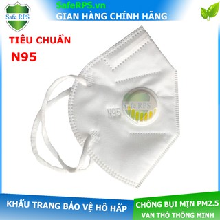 Khẩu trang có van thở , kháng khuẩn 5 lớp , chống bụi mịn Pm2.5 , cao cấp N95 ProMask , màu trắng - kiểm định FDA , CE
