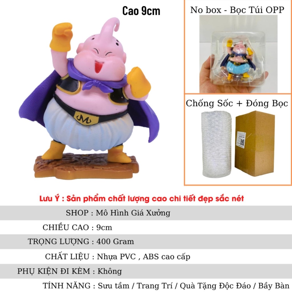 Siêu dễ thương Mô Hình Majin Buu - Mabu Cao 9cm - Tượng Figure Songoku Dragonball - Mô hình 7 viên ngọc rồng