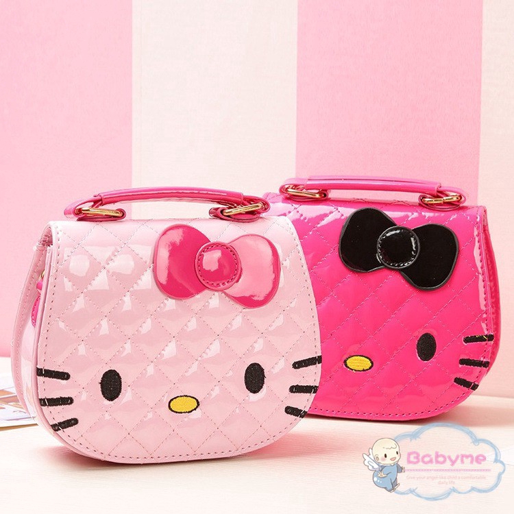 Túi đeo chéo da PU hình mèo Hello Kitty cho bé gái