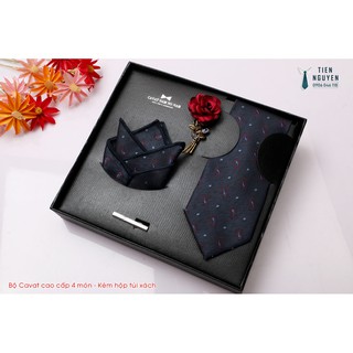 Bộ cà vạt nam cao cấp full box - Họa tiết