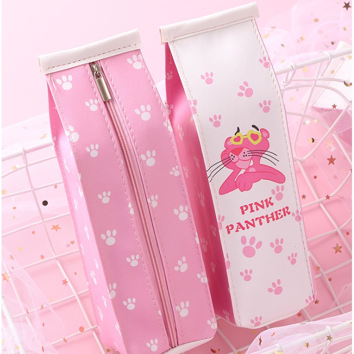 Bóp da Báo hồng Pink Panther dạng bịch sữa