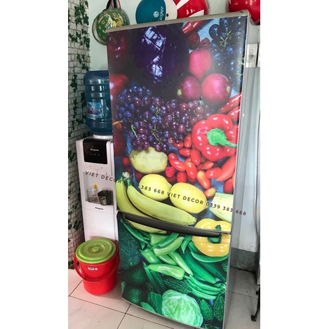 Decal Dán Tủ Lạnh hình Hoa Quả - Giấy dán Tủ Lạnh, Máy Giặt nhiều Kích thước - Màu sắc đẹp - Viet Decor
