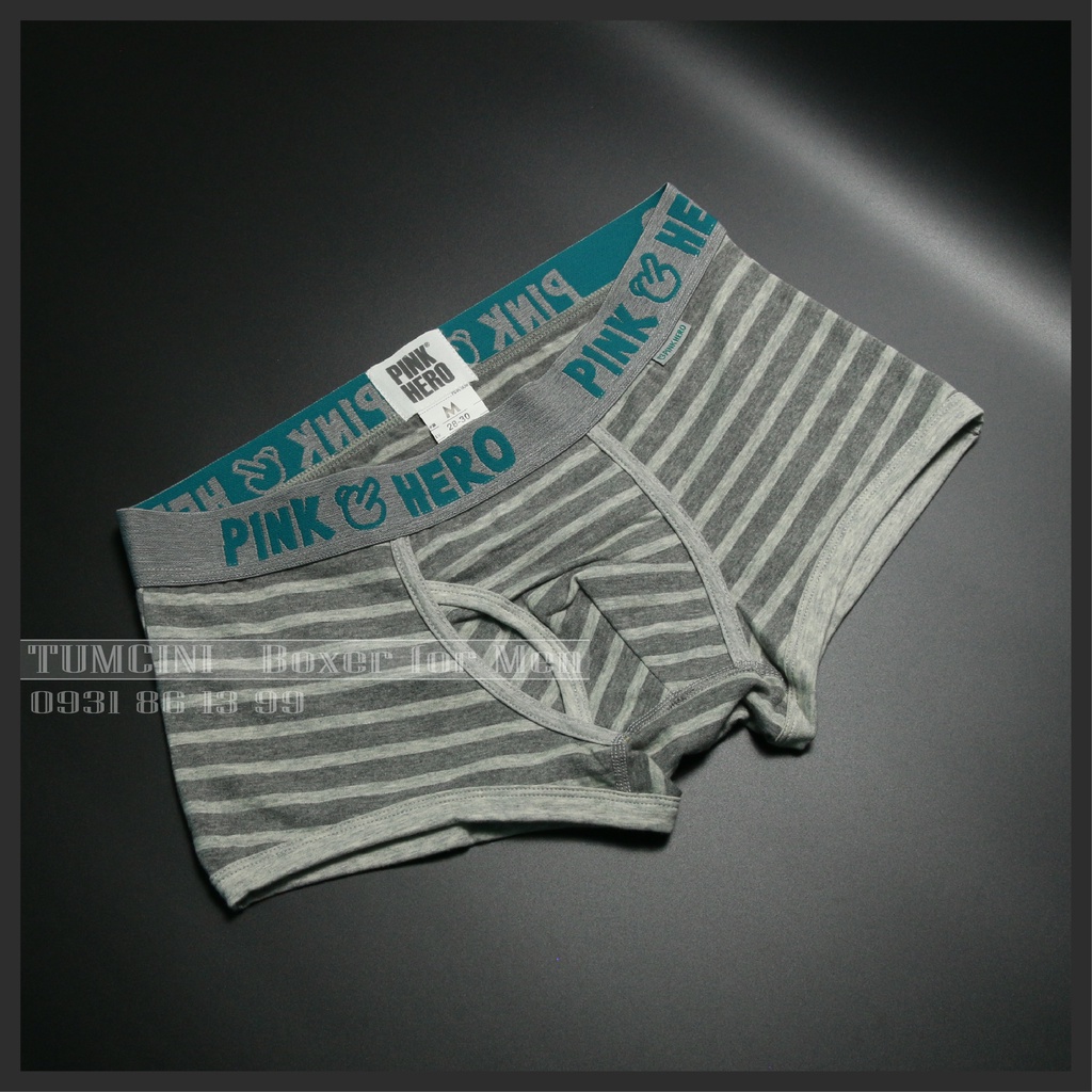 Quần sịp nam boxer dạng đùi cotton chất liệu cao cấp siêu dễ thương Hero Pink Tumcini HP05