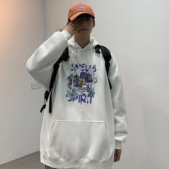 ZHELIHANGFEI Áo Hoodie Dài Tay Form Rộng Phong Cách Preppy