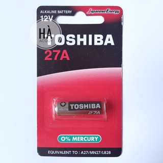 Pin Chuông Toshiba Alkaline 27A,12V (vỉ 1 viên) - Chính Hãng ( = Pin A27/ MN27/ L828)