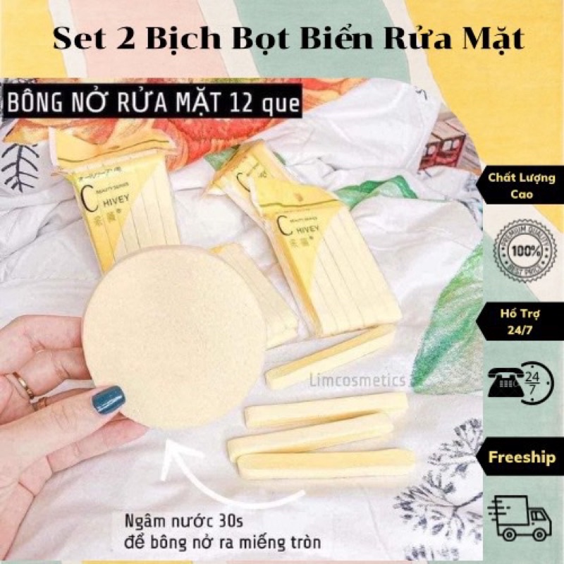 Set 2 bịch bọt biển rửa mặt