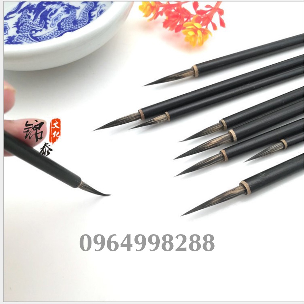 Bút tỉa cán gỗ, lông mềm, vẽ nét cực căng, chuyên dùng để tỉa nét