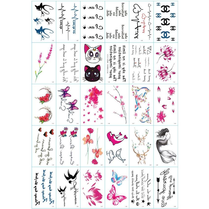 (lẻ tấm) Hình xăm ảnh sticker ảnh dán dễ thương cosplay ngộ nghĩnh bỉ ngạn hoa cổ trang